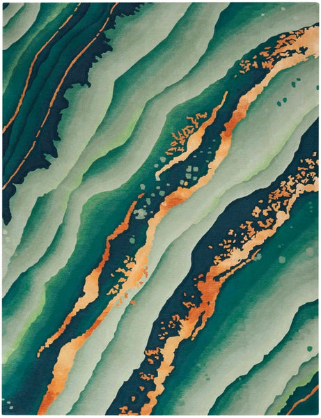 7.9 x 9.9 Prismatic Greens/gold